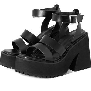 CELNEPHO Womens Platform Sandals Comfort Open-Toe Chunky Block High Heel